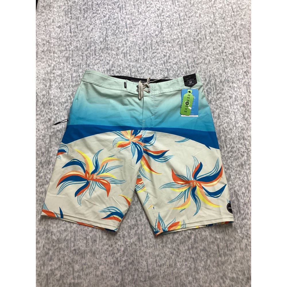 ONeill Hyperfreak Mens Boardshorts Size‎ 31 Blue Tropical Floral SP0106003 NEW